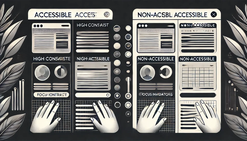 accessible and non-accessible web elements