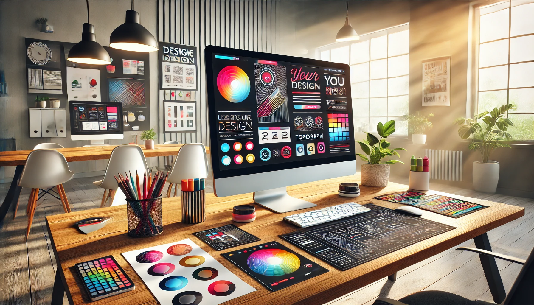 Website Design at a Computer