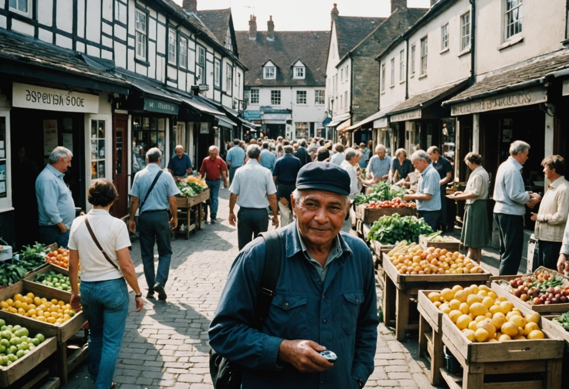 **Empowering Small Businesses**: Illustrate a bustling village