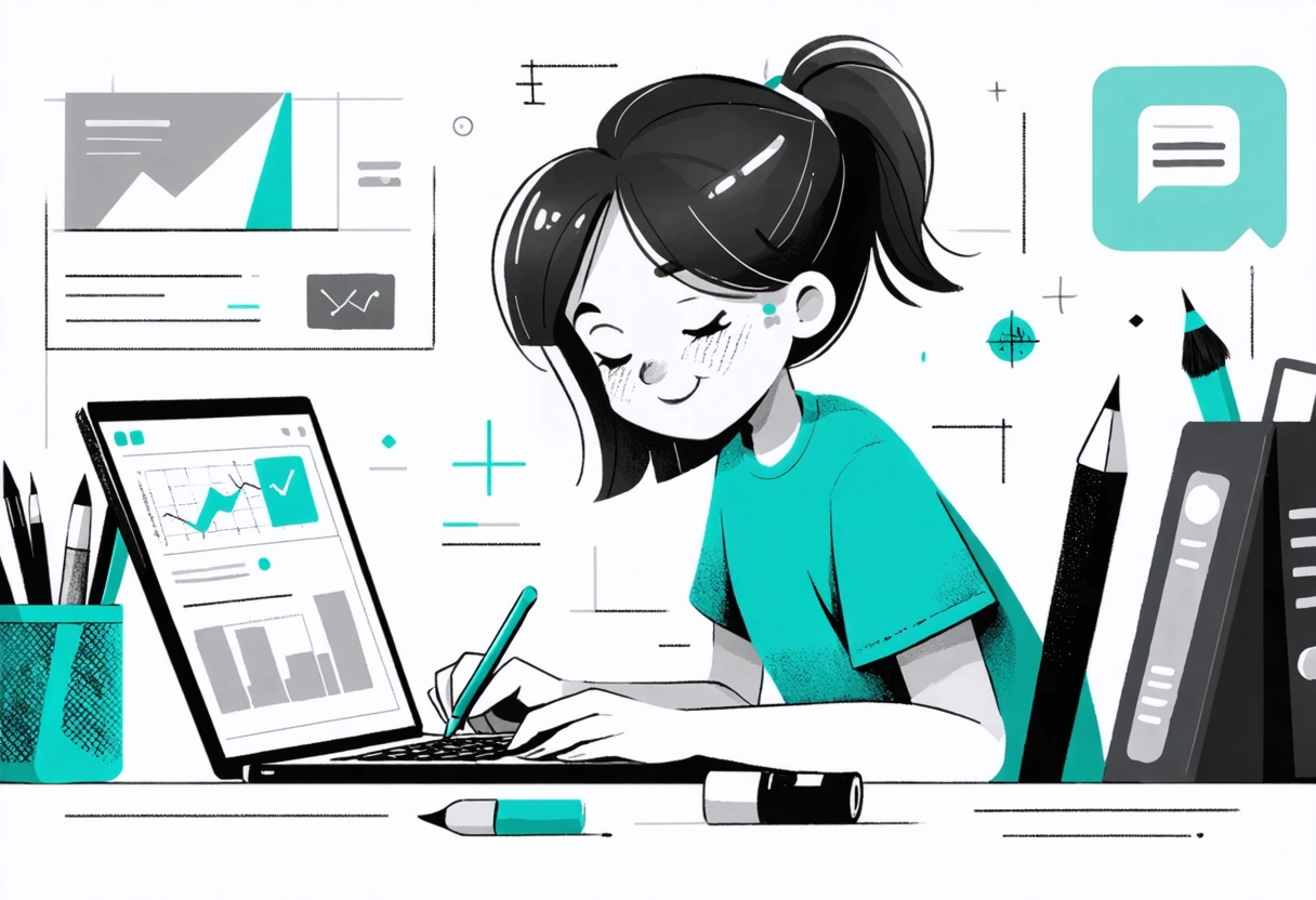 SEO specialist analyzing WordPress site speed and mobile performance graphs on laptop