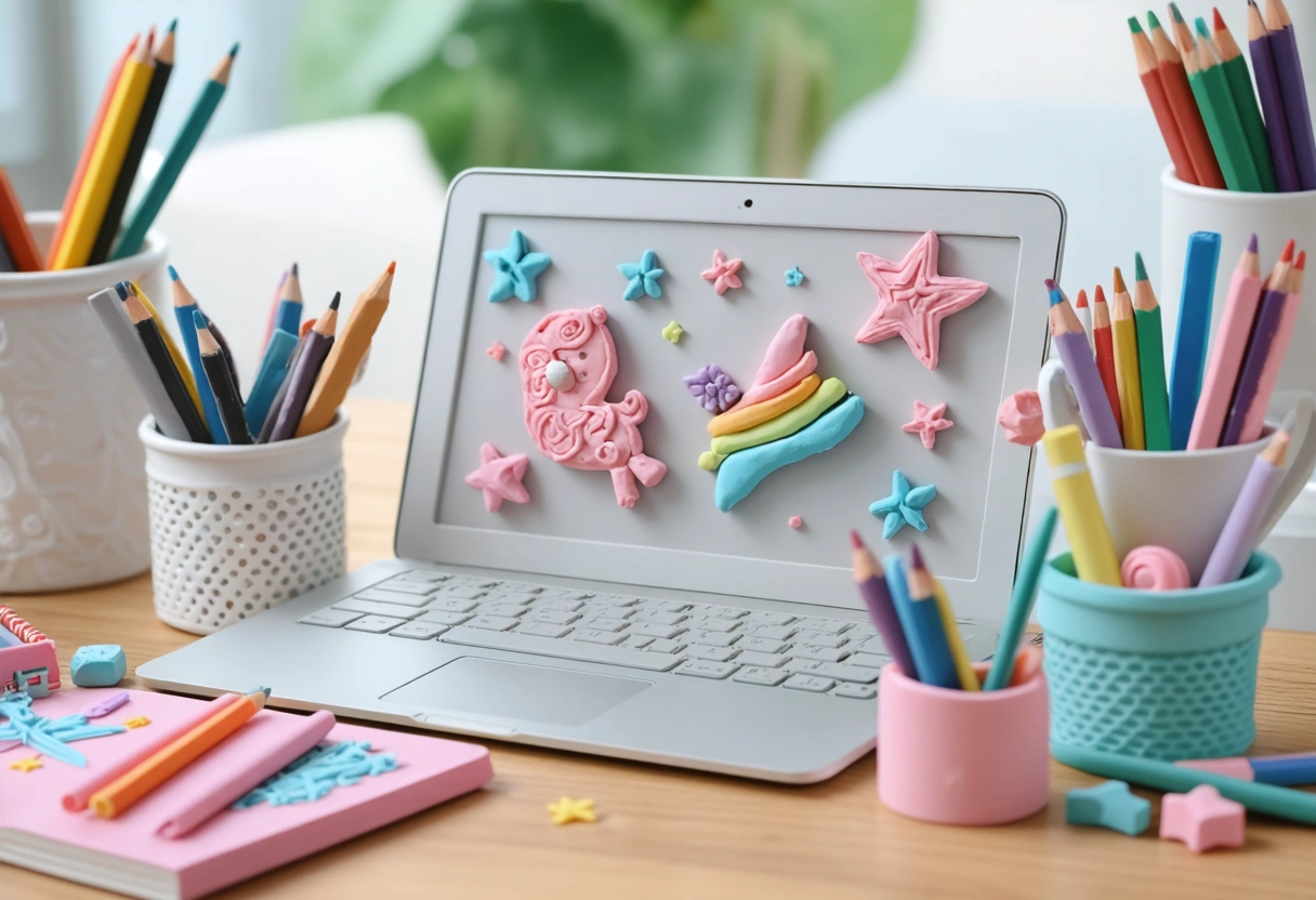 Marketer analyzing SEO performance metrics and charts on a computer screen in a modern office