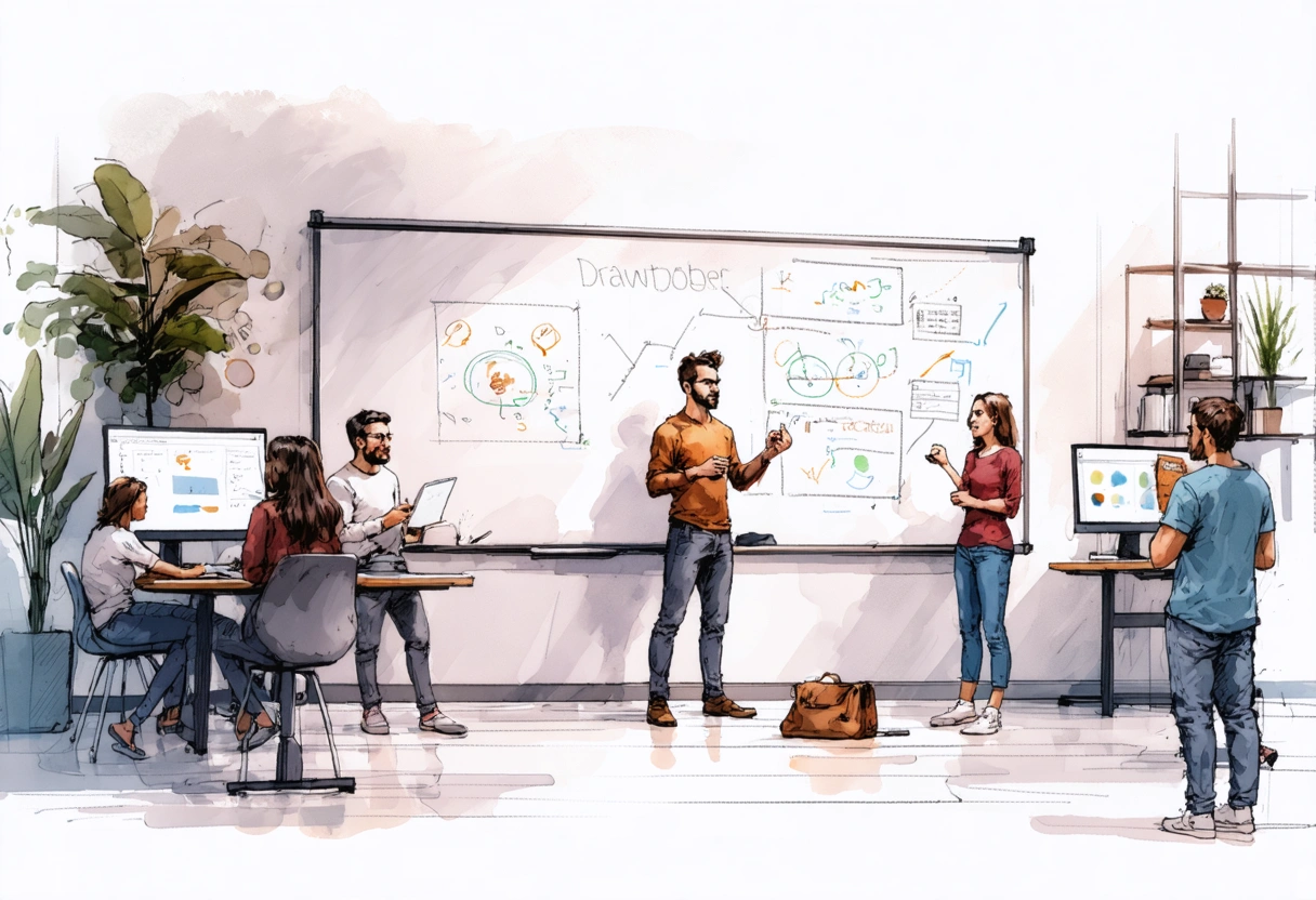 Entrepreneur presenting unique product concept to potential investors