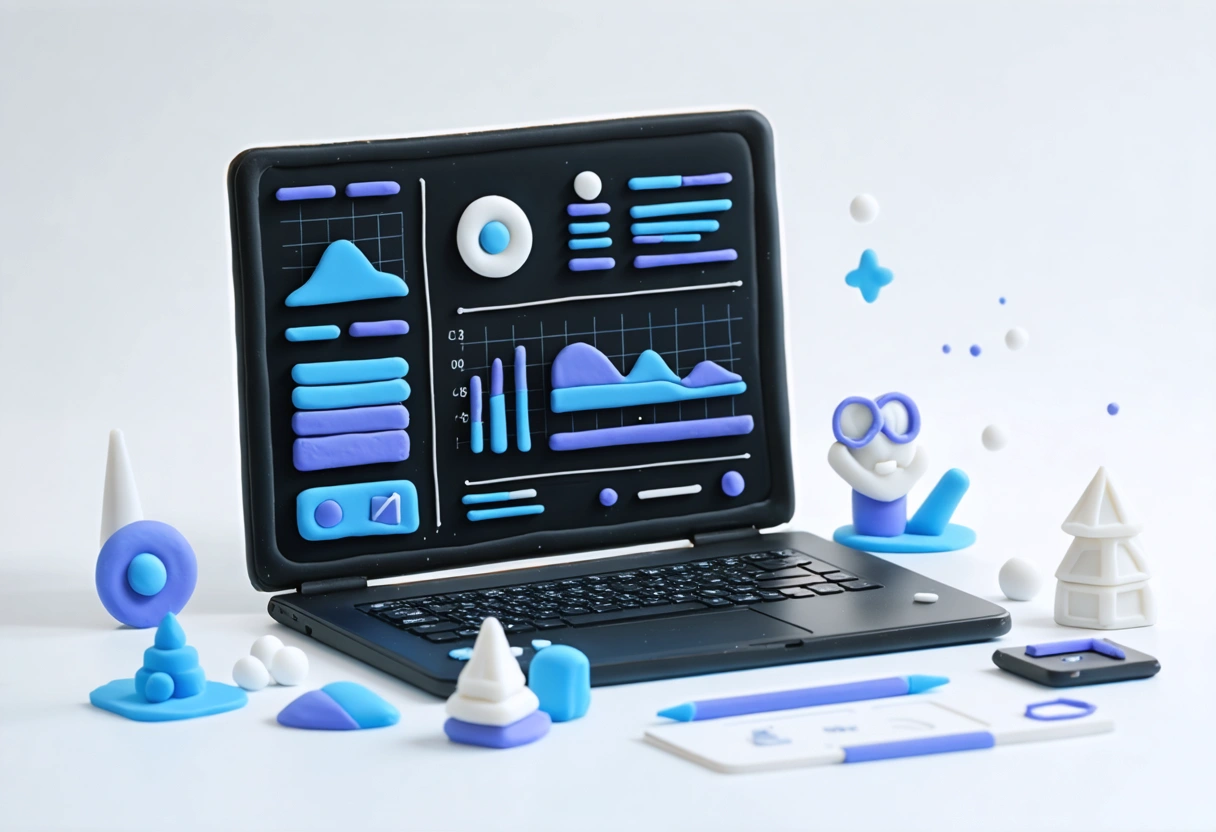 Laptop displaying cPanel dashboard in a modern office with ambient lighting, highlighting efficiency.