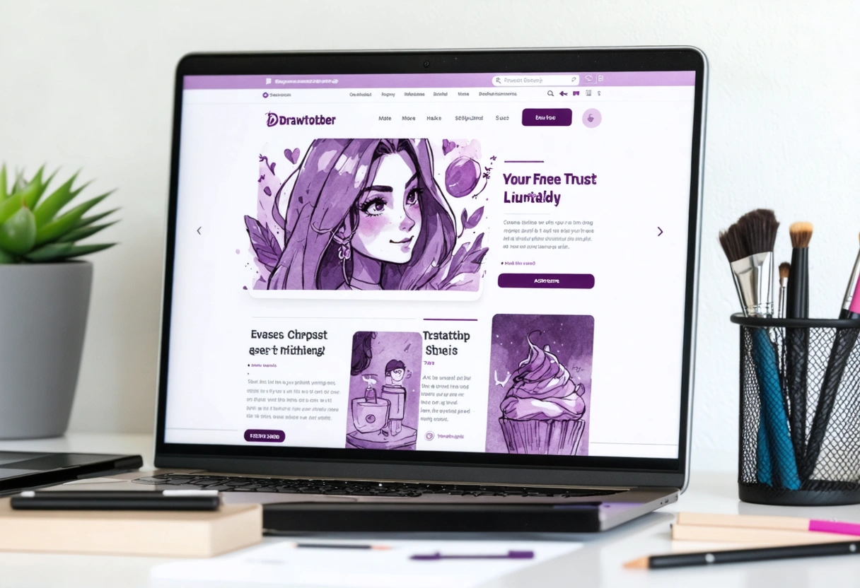 Laptop showing WooCommerce homepage with testimonials, person reading reviews, trustworthy atmosphere