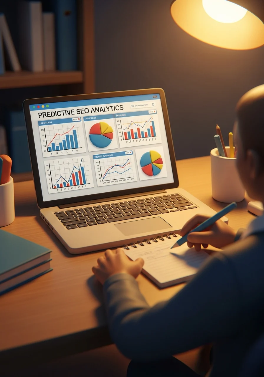 A person analyzing SEO data on a computer screen.