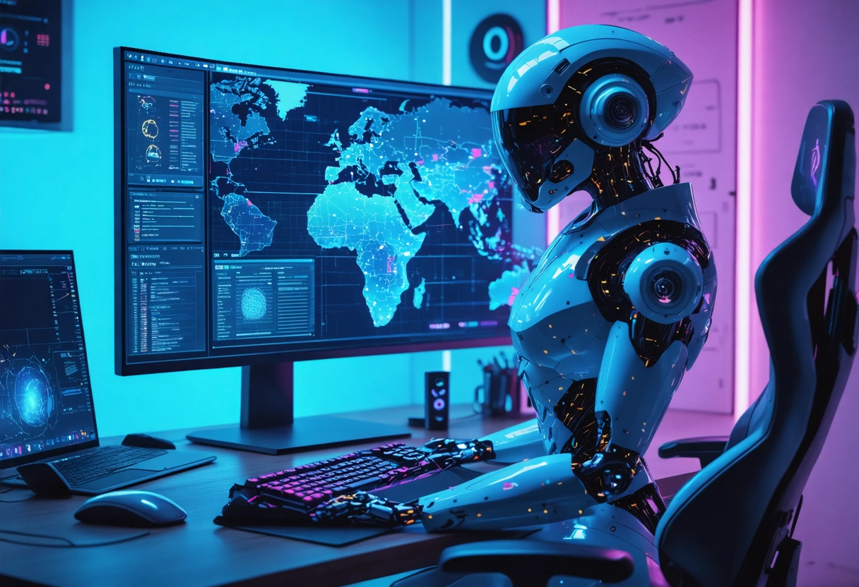 AI algorithm analyzing customer data on a computer screen