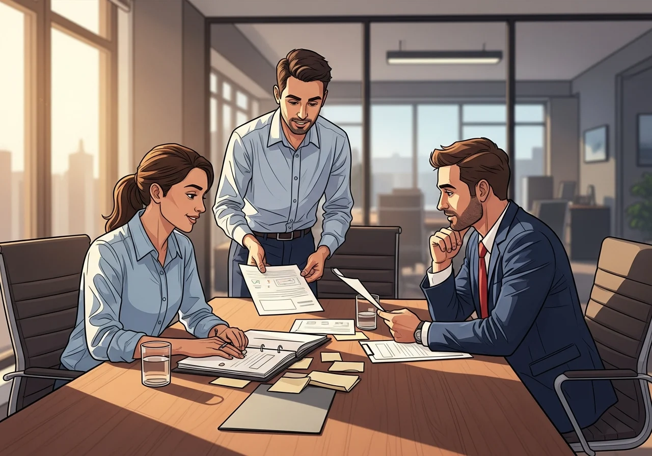 Customer care team and manager discuss a review response plan