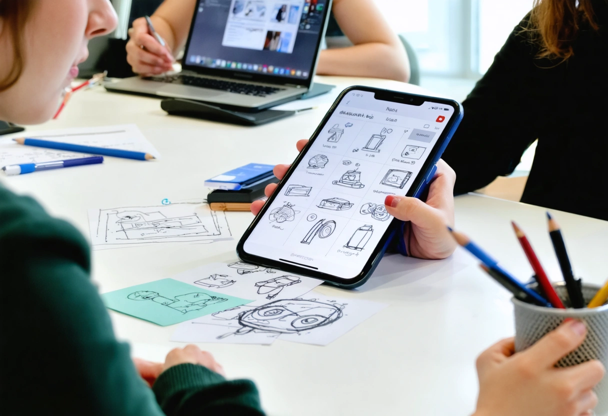 Side-by-side screens comparing template and custom website designs