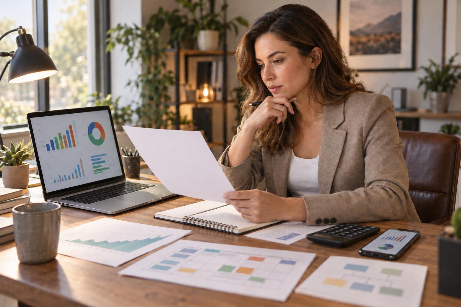 Business owner compares advertising results with long-term organic growth plans