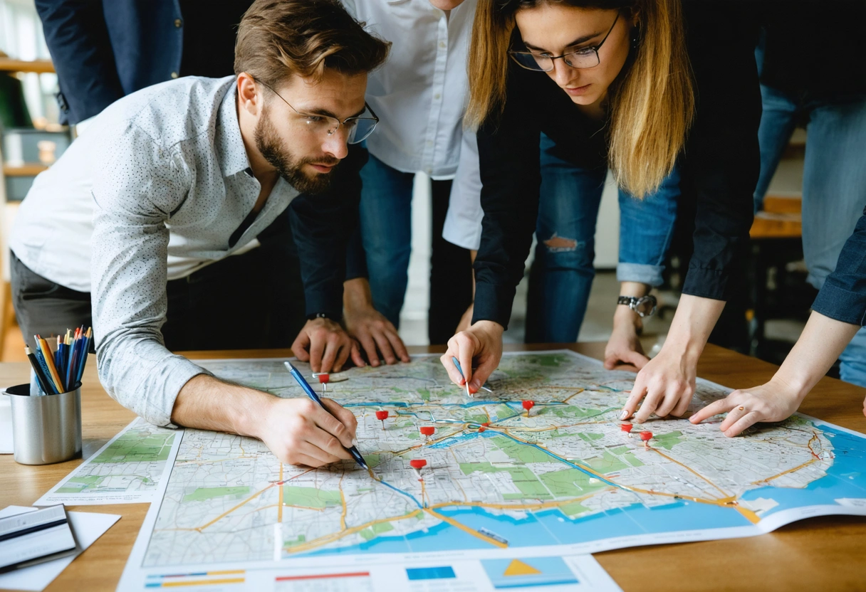 Service owners and strategists collaboratively map local business connections